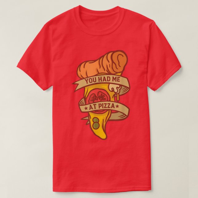 Camiseta Cotações de Pizza Engraçadas (Frente do Design)