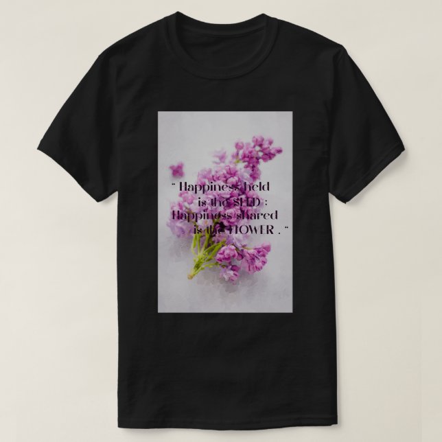 Camiseta Cotações Inspirativas Florais (Frente do Design)