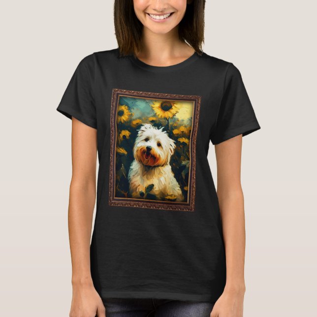 Camiseta Coton De Tulear Painting Sunflower Flower Mom Wome (Frente)