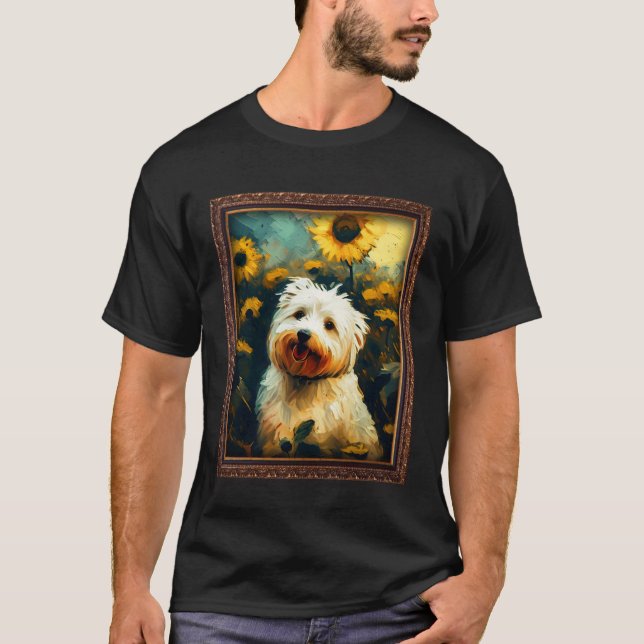Camiseta Coton De Tulear Painting Sunflower Flower Mom Wome (Frente)