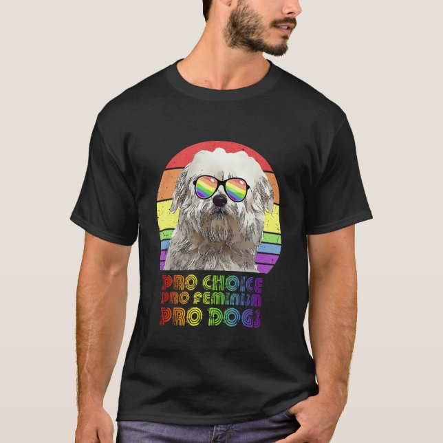 Camiseta Coton De Tulear Pro Choice Pro Feminismo Cães Pro (Frente)