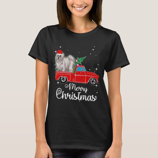 Camiseta Coton De Tulear Ride Red Truck Natal (Frente)