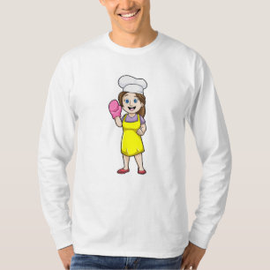 Camiseta Cotor com placa de Cozinhar e luvas de forno