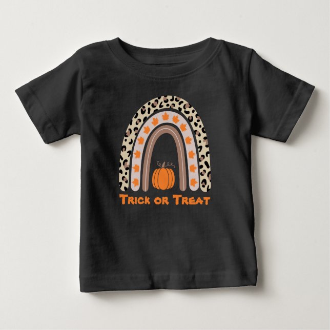 Camiseta Cotovelo Bonito Com Pumpkin Halloween Baby T-S (Frente)