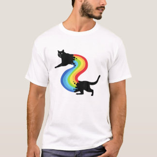 Camiseta Cotovelo-cotovelo bonito, retrógrado, Gatinho Colo