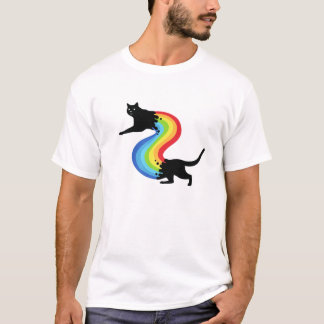Camiseta Cotovelo-cotovelo bonito, retrógrado, Gatinho Colo