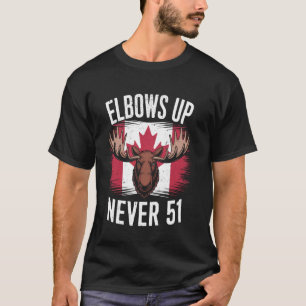 Camiseta Cotovelos Acima Bandeira do Canadá Nunca 51 Orgulh