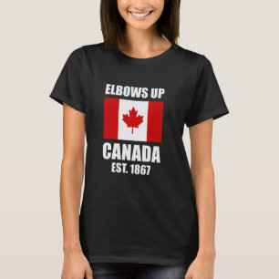 Camiseta Cotovelos Acima Canadá Est 1867 Bandeira do Canadá