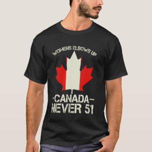 Camiseta Cotovelos Acima Canadá Nunca 51 Bandeira do Canadá