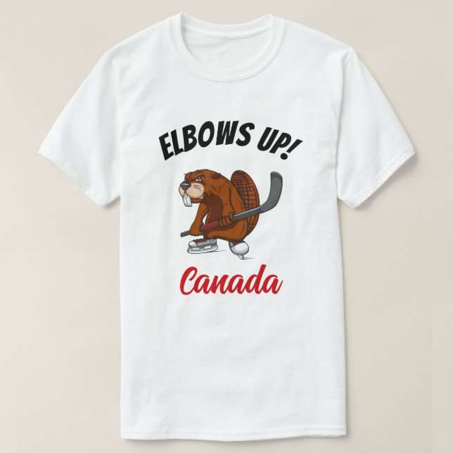 Camiseta Cotovelos! castor do Canadá (Frente do Design)