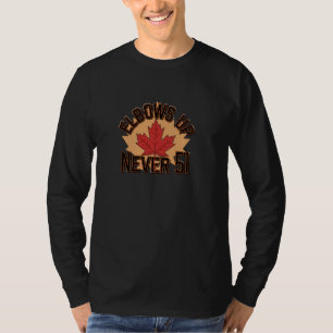 Camiseta Cotovelos Para Cima Nunca51 Canadá Verdadeiro Nort