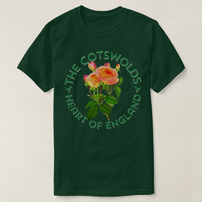 Camiseta Cotswolds UK England Botanage Rosas B (Frente do Design)