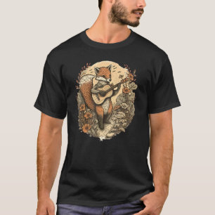 Camiseta Cottagecore Aestésico Fox Tocando Violão Vintage F