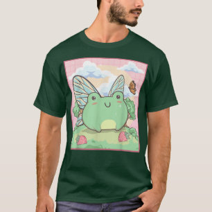 Camiseta Cottagecore Aestética Kawaii Fada Sapo Borboleta