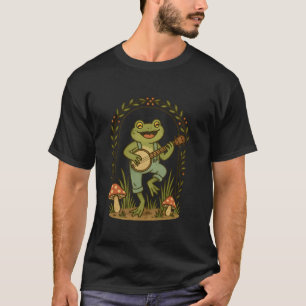 Camiseta Cottagecore Caprichoso Alegre Sapo Antropomórfico