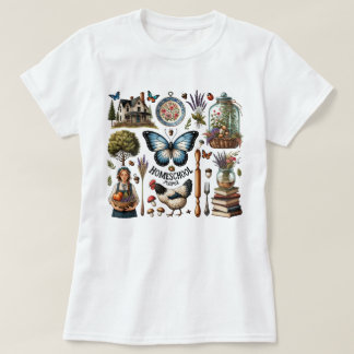 Camiseta Cottagecore Crunchy Mama Homeschooescola Mãe