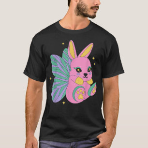 Camiseta cottagecore fada grunha borboleta bunny mens