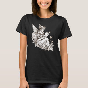 Camiseta Cottagecore Fairy Lading Book Librarian Bookworm