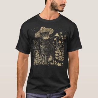 Camiseta Cottagecore Fairycore Estética Vintage Gato Fofo M