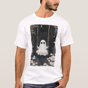 Camiseta Cottagecore Fantasma Swing Halloween Floral