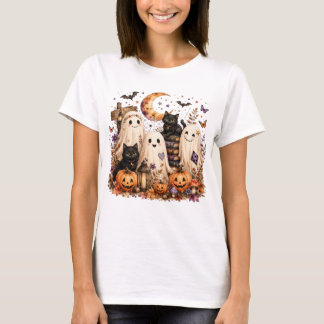 Camiseta Cottagecore Fantasmas Florais Halloween