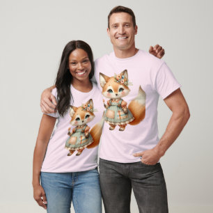 Camiseta Cottagecore Floral Pastel Raposa Caprichosa