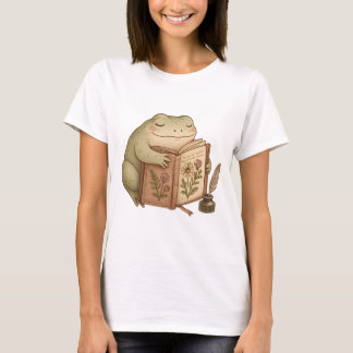 Camiseta Cottagecore Frog with Pressed Flower Journal
