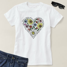 Camiseta Cottagecore Inspirou Planta De Coração Floral Cita