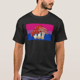 Camiseta Cottagecore Mushroom Love Bisexual Priry Flag Myco