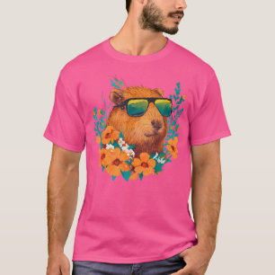 Camiseta Cottagecore Óculos Estéticos Solares Capybara Funn