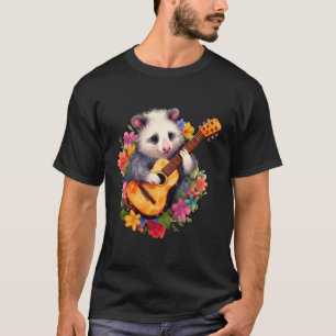 Camiseta Cottagecore Oculta Estética Jogando Flor De Violão