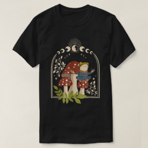Camiseta Cottagecore Sapo Cogumelo Celestial Fase Zen