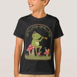 Camiseta Cottagecore Sapo Estético Jogando Trompete