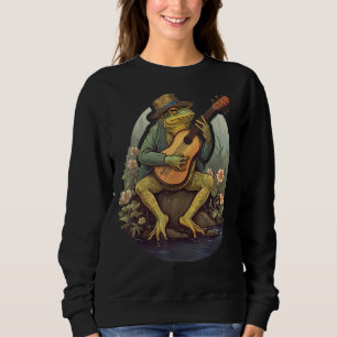 Camiseta Cottagecore Sapo estético tocando banjo em Mushro