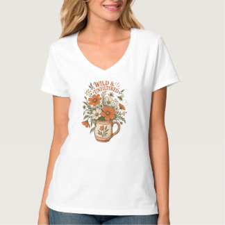 Camiseta Cottagecore Selvagem e Sem Filtro Linocut