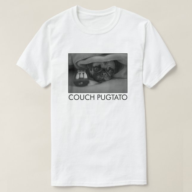 CAMISETA COUCH PUGTATO COUCH POTATO PUG (Frente do Design)