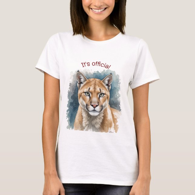 Camiseta Cougar Divertido sobre o Acessório de Aniversário  (Frente)