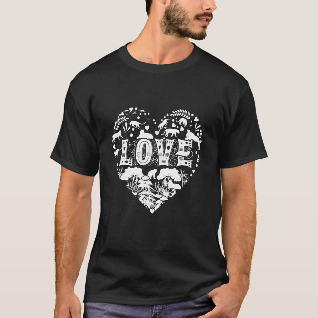 Camiseta Cougar Love Heart Pattern Cougars Cute COUGAR (Frente)