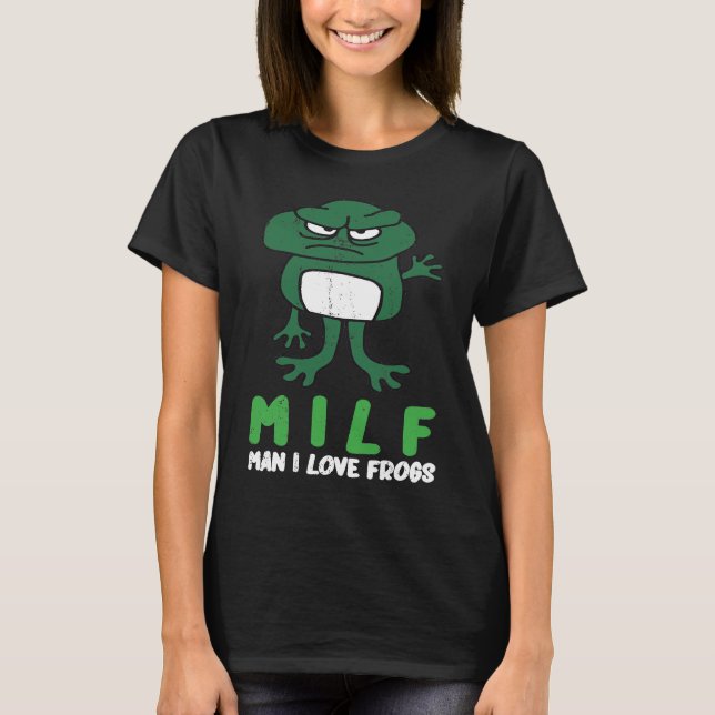 Camiseta Cougar Man I Love Frogs  Amphibian Retro Frog (Frente)