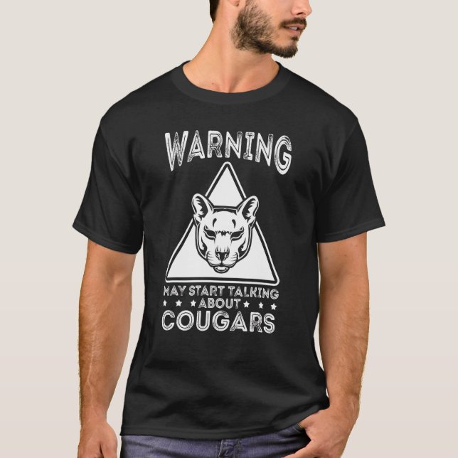 Camiseta Cougar Mountain Lion Animal Cat Cabeça de Gato Sel (Frente)