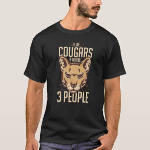 Camiseta Cougar Mountain Lion Animal Cat Cabeça de Gato Sel