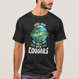 Camiseta Cougar Mountain Lion Animal Cat Cabeça de Gato Sel