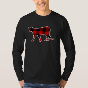 Camiseta Cougar Red Buffalo Xadrez Puma Animal Corresponden