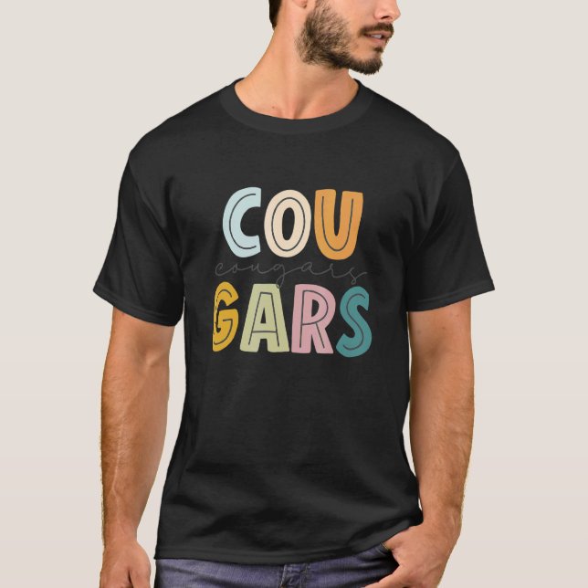 Camiseta Cougars Mascot School Spirit Sports Cheer Team (Frente)