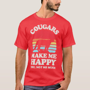 Camiseta Cougars me fazem feliz retrato do sol para homens