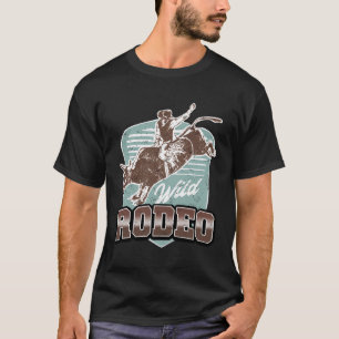 Camiseta Coun Ocidental de Rodeio Selvagem Rodeio de Cavalo