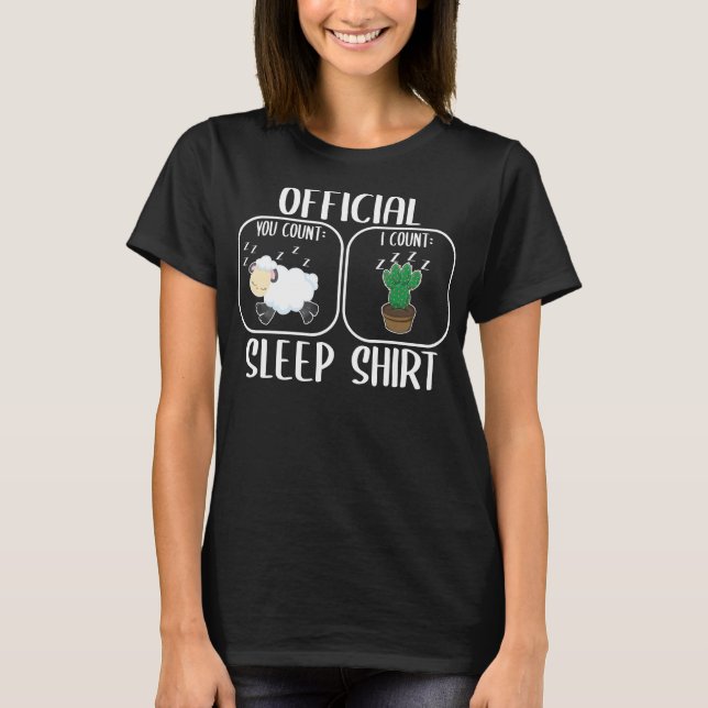 Camiseta Counting Sheep Cactus Sleepshirt (Frente)