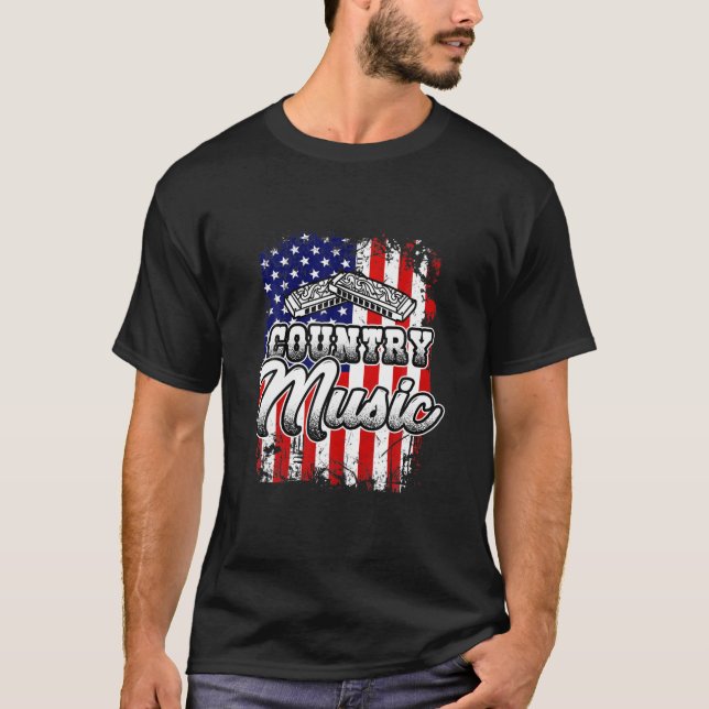 Camiseta Country Harmonica American F (Frente)