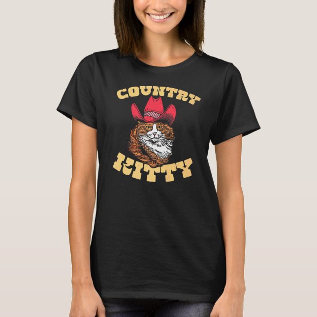 Camiseta Country Kitty Country Cowgirl Cat Western Vibe (Frente)