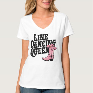 Camiseta Country Line Dancing Queen Cowgirl Boots Western